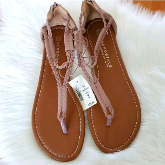 NWT Aeropostale mauve zip back sandals Size 8 - Picture 2 of 7